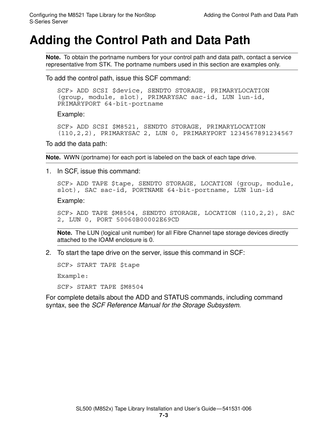 HP SL500 (M852x) manual Adding the Control Path and Data Path 