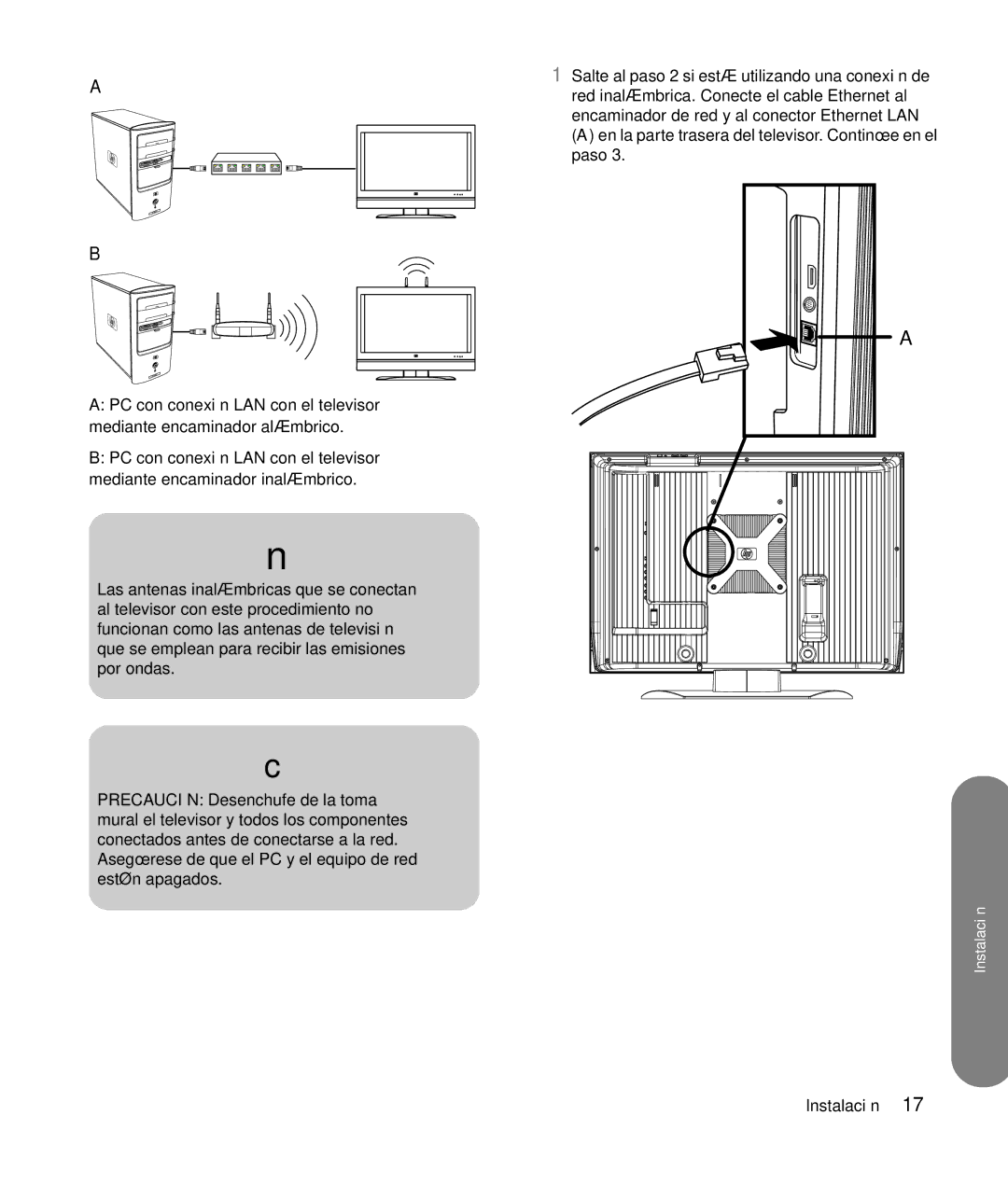 HP SLC3760N 37 inch manual Instalación 