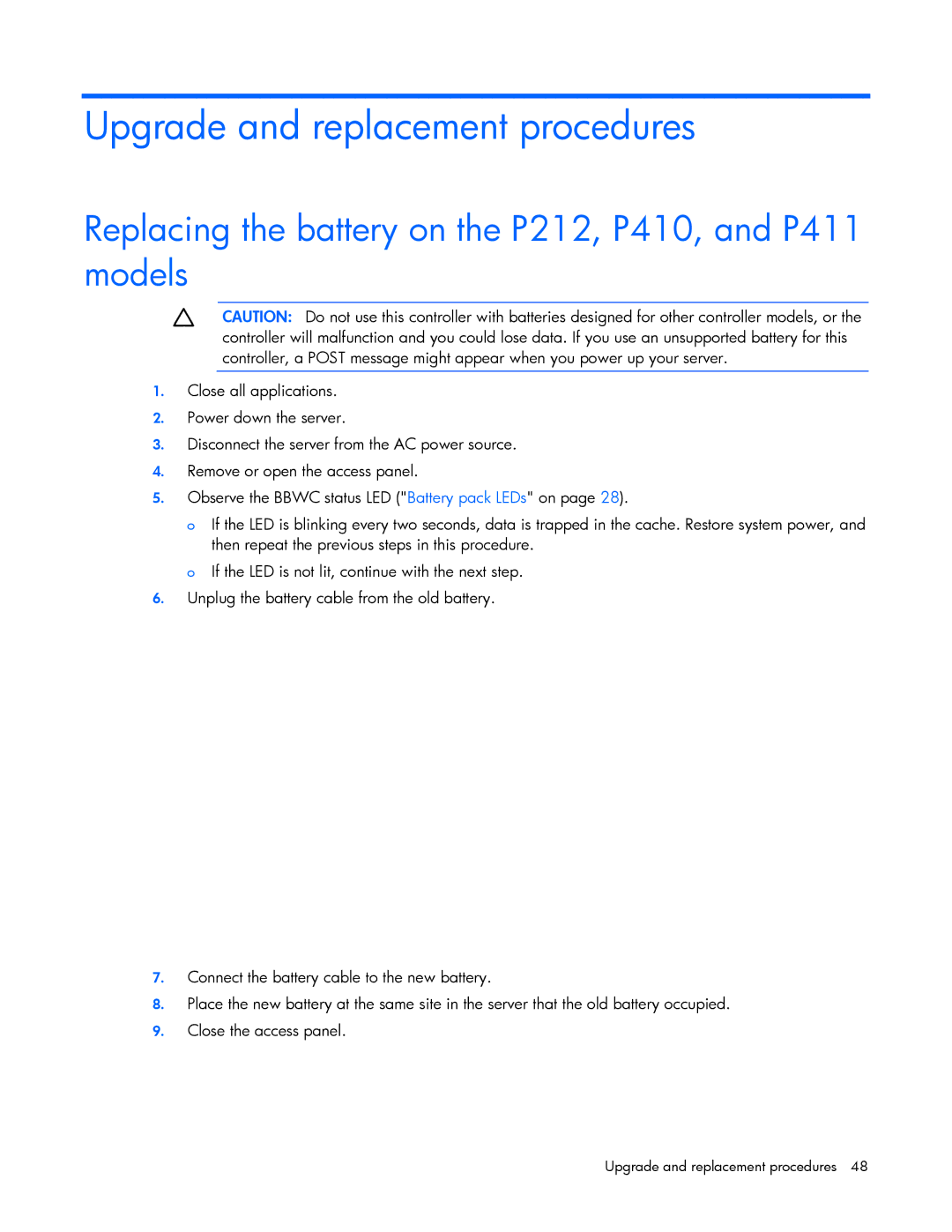 HP Smart Array Advanced Pack Software manual Upgrade and replacement procedures 