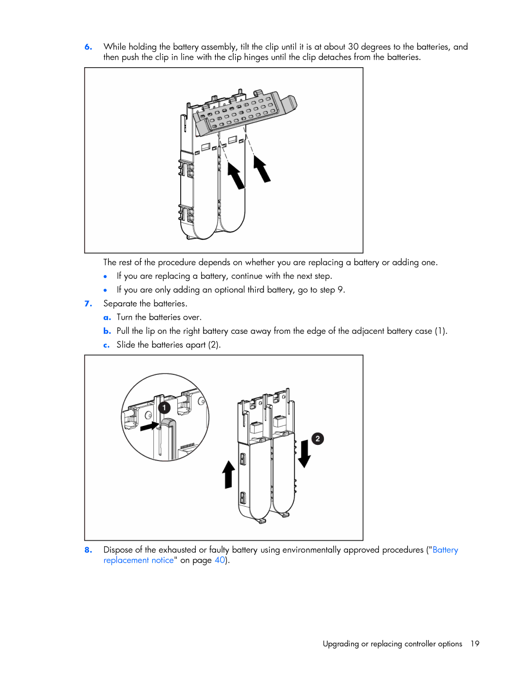 HP Smart Array (RAID) Host Bus Adapters manual Upgrading or replacing controller options 