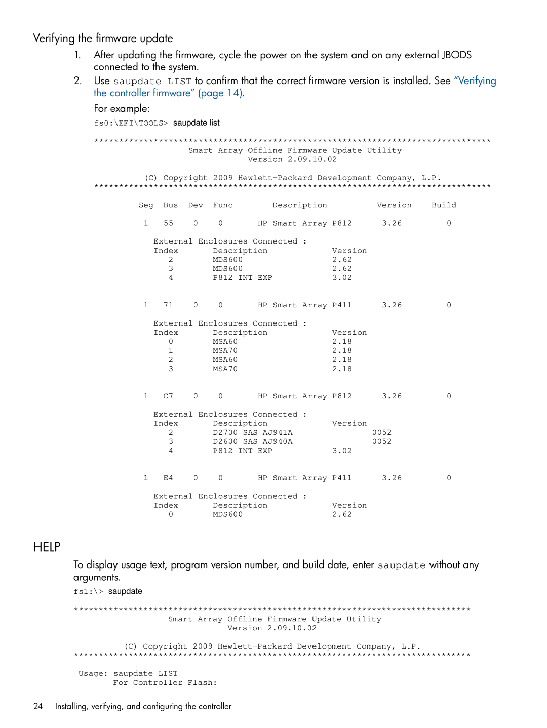 HP Smart Array (RAID) Host Bus Adapters manual Help 