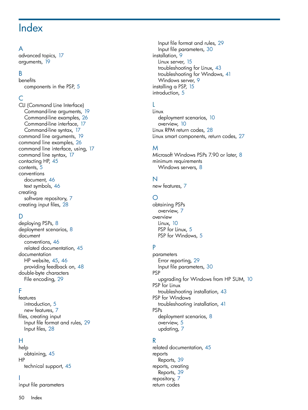 HP Smart Update Manager (SUM) manual Index, Obtaining PSPs overview 