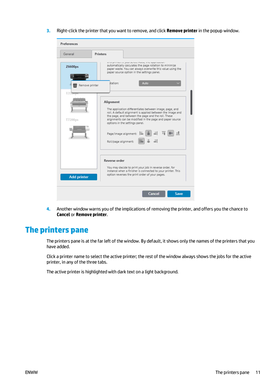 HP Prepress Software, SmartStream Designer manual Printers pane 