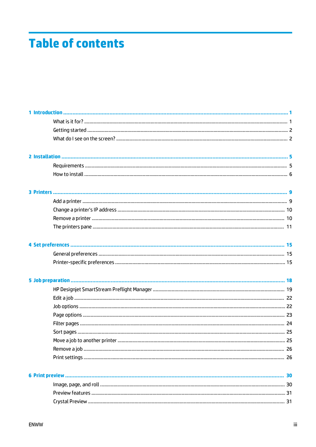 HP Prepress Software, SmartStream Designer manual Table of contents 