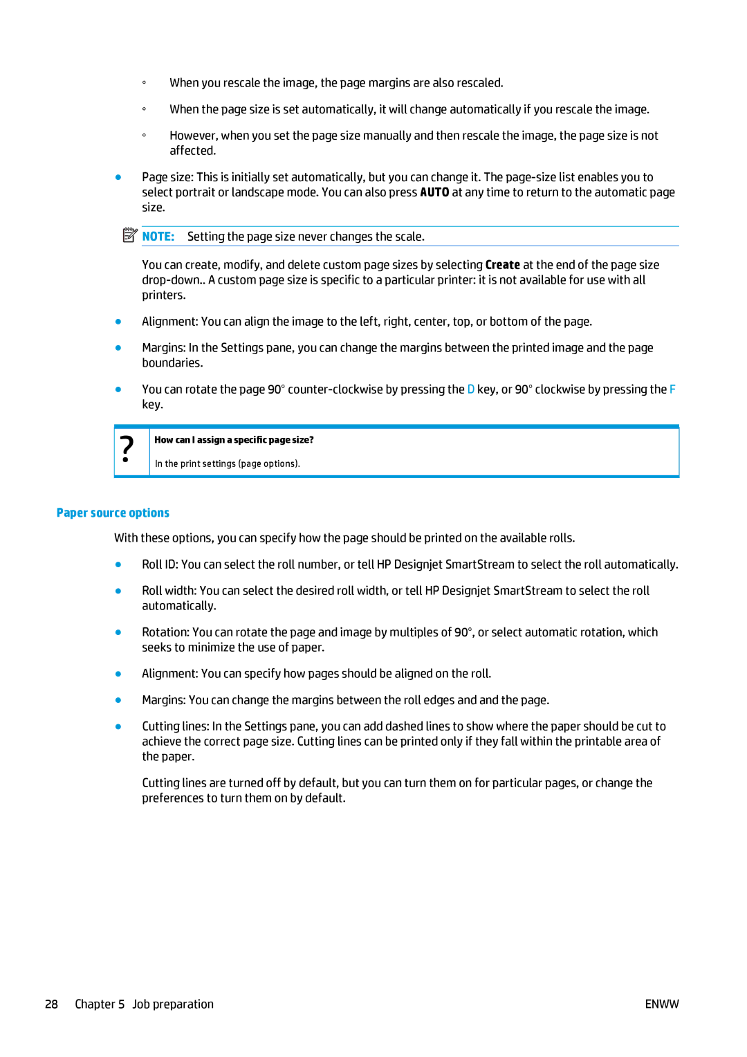 HP SmartStream Designer, Prepress Software manual Paper source options 