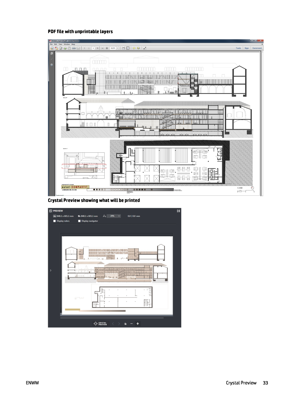 HP SmartStream Software for s manual Crystal Preview showing what will be printed, Enww 