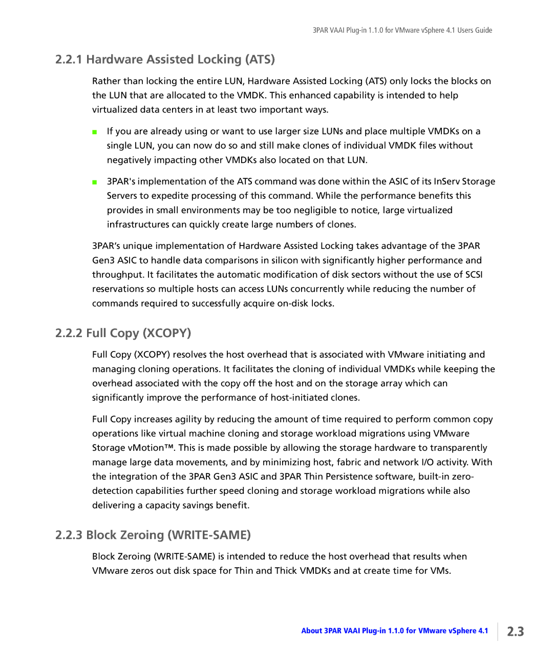 HP Solutions for vSphere Software E-Media Kit manual Hardware Assisted Locking ATS 