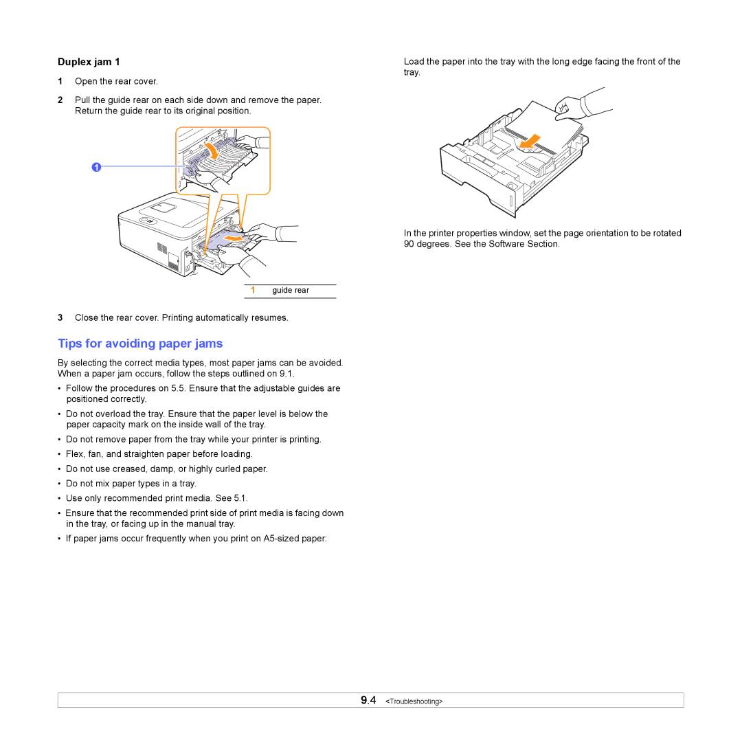 HP SP 3300 manual Tips for avoiding paper jams 