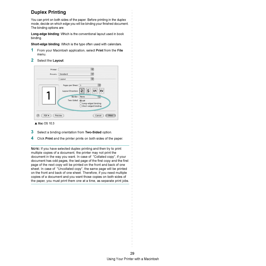 HP SP 3300 manual Duplex Printing 