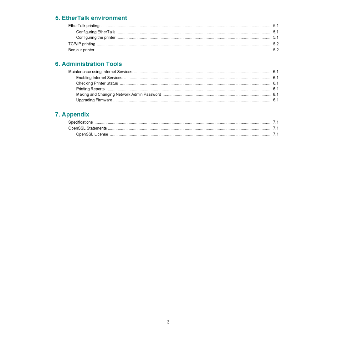 HP SP 3300 manual Appendix 