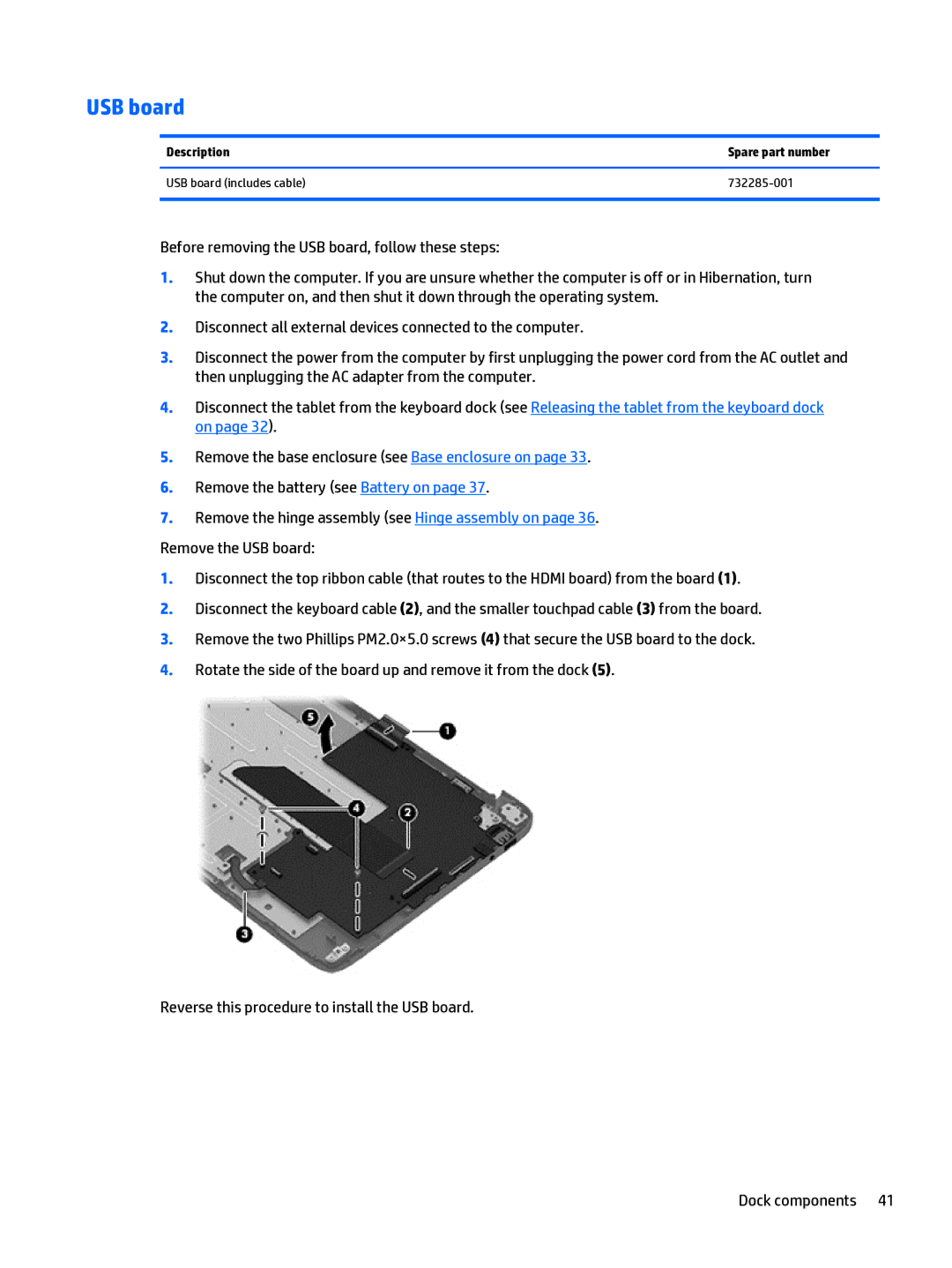 HP Split 13 x2 E0W59UARABA manual USB board 