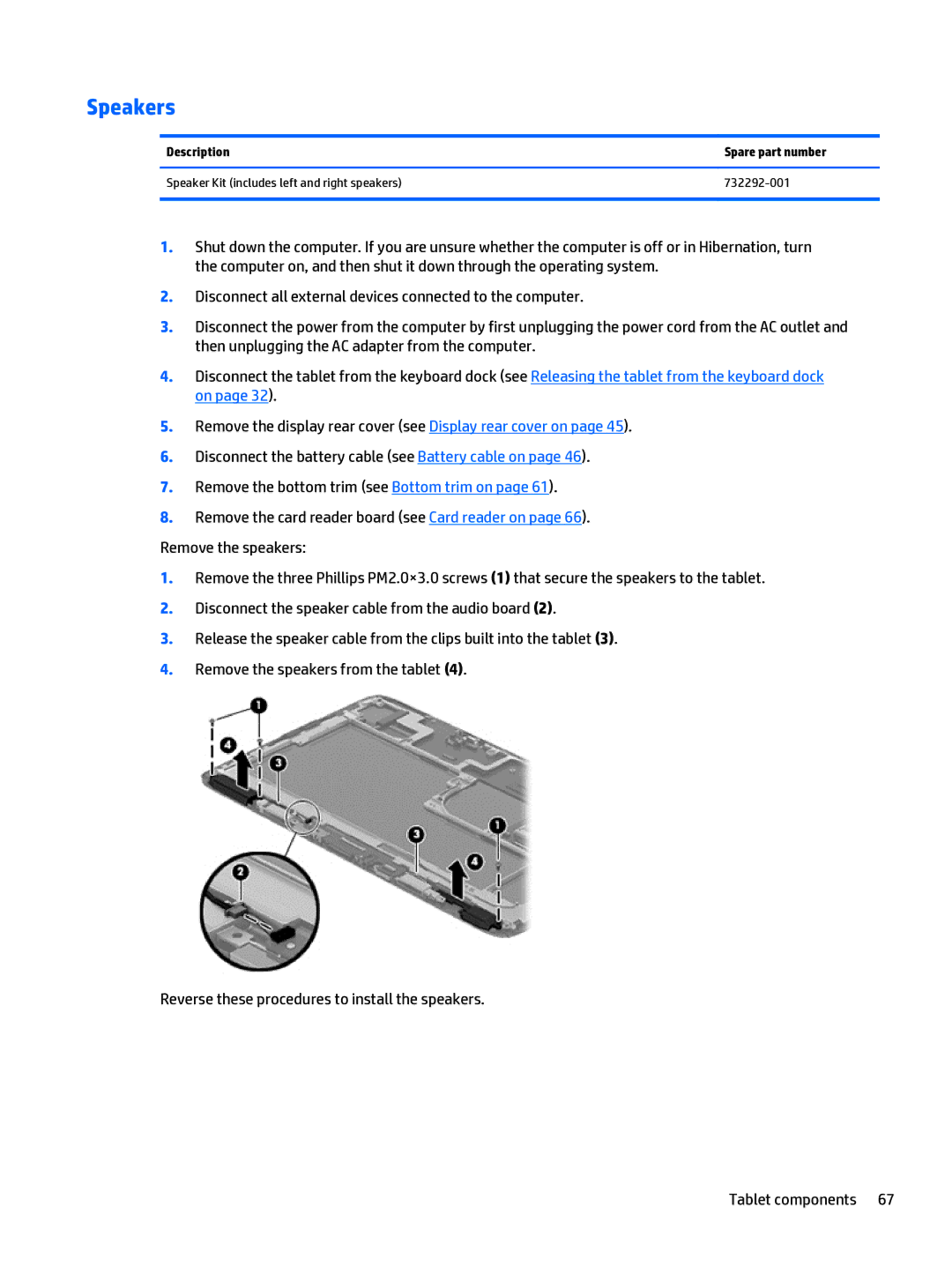 HP Split 13 x2 E0W59UARABA manual Speakers 