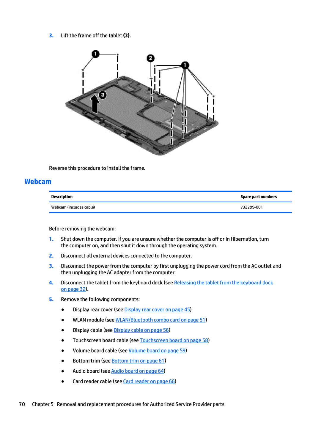 HP Split 13 x2 E0W59UARABA manual Webcam 