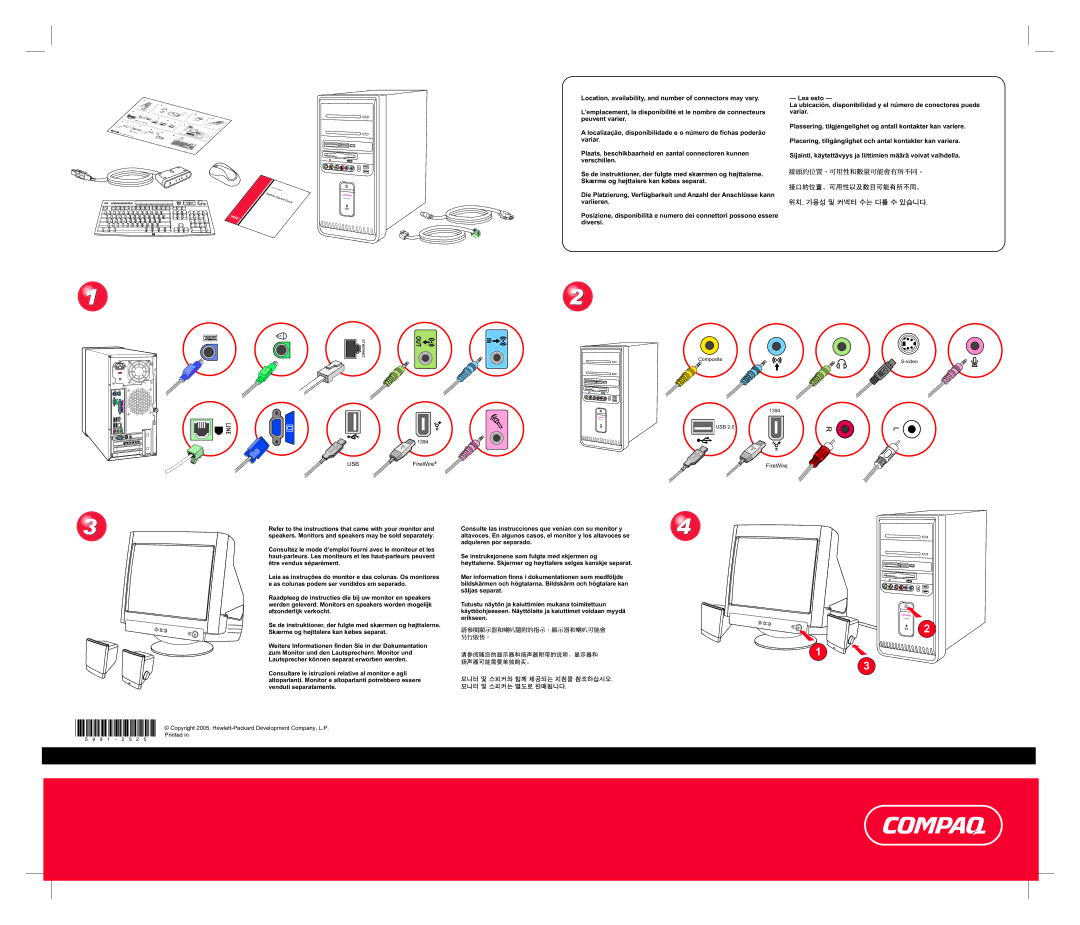 HP SR1599AN, SR1520AN, SR1500TW, SR1580CF, SR1550CF, SR1560CF, SR1560AN, SR1500AN manual USBFireWire 