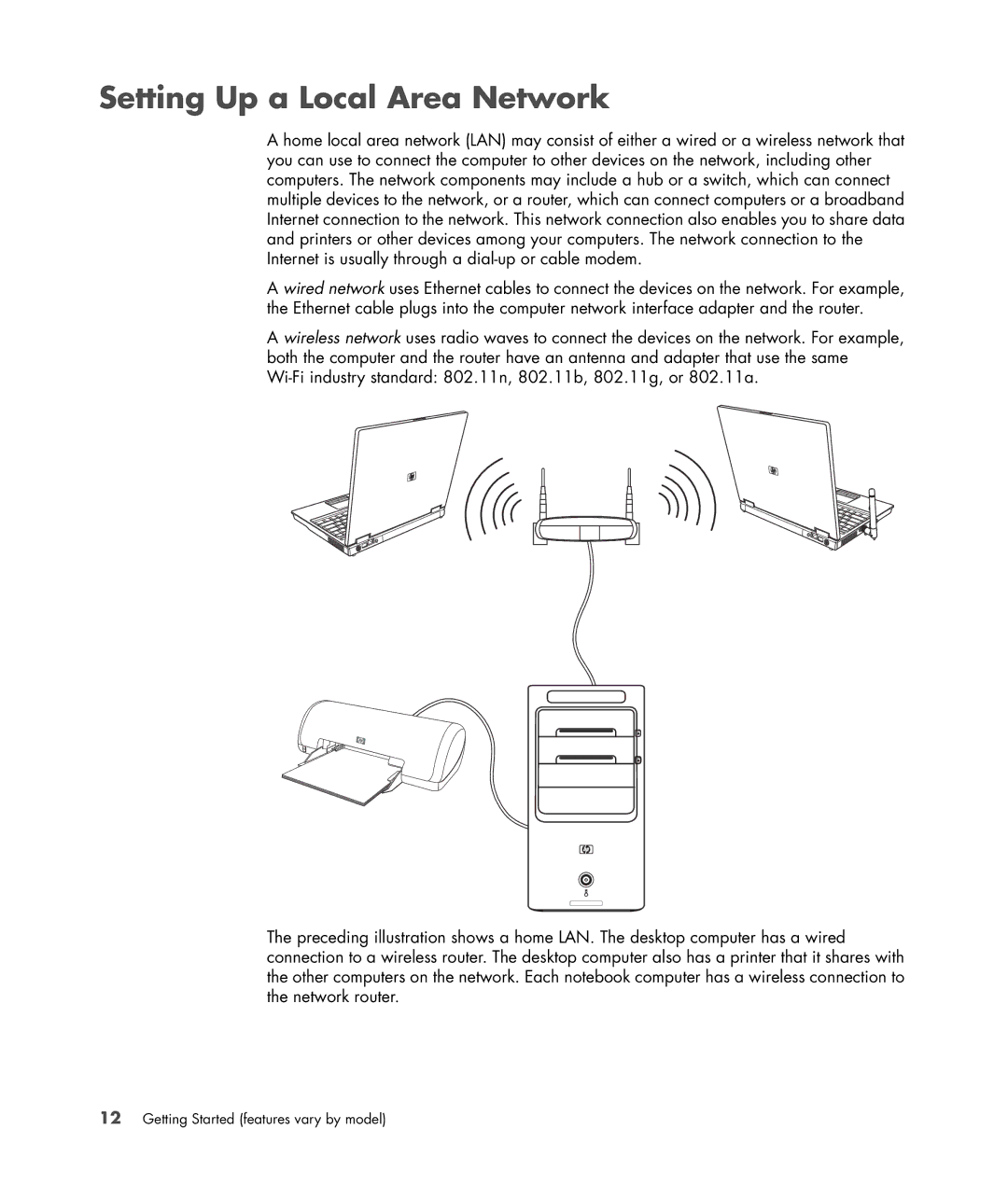 HP SR5612F, SR5548F, SR5518F, SR5518CF, SR5608F, SR5513CF, SR5507F, SR5510F, SR5470AN, SR5505F Setting Up a Local Area Network 