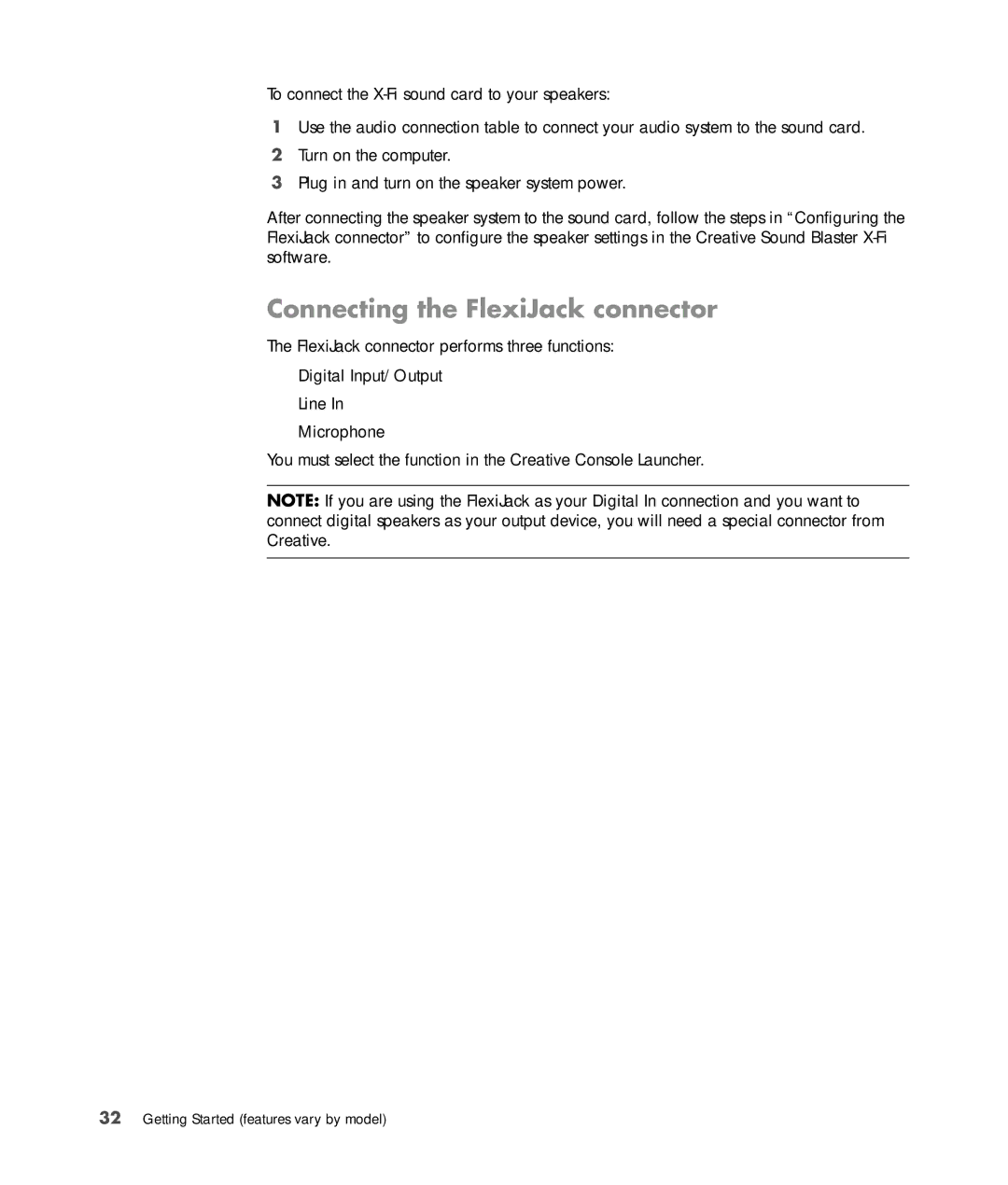 HP SR5501P, SR5556AP, SR5502FH, SR5703WM, SR5611F, SR5602FH, SR5604F, SR5601P, SR5606F, SR5404F Connecting the FlexiJack connector 