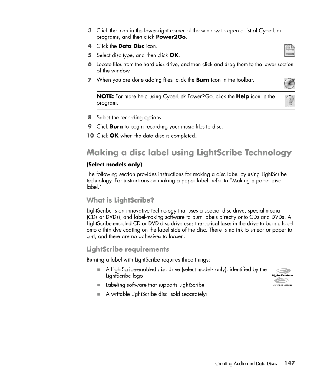 HP SR5615CF, SR5558D manual Making a disc label using LightScribe Technology, What is LightScribe?, LightScribe requirements 