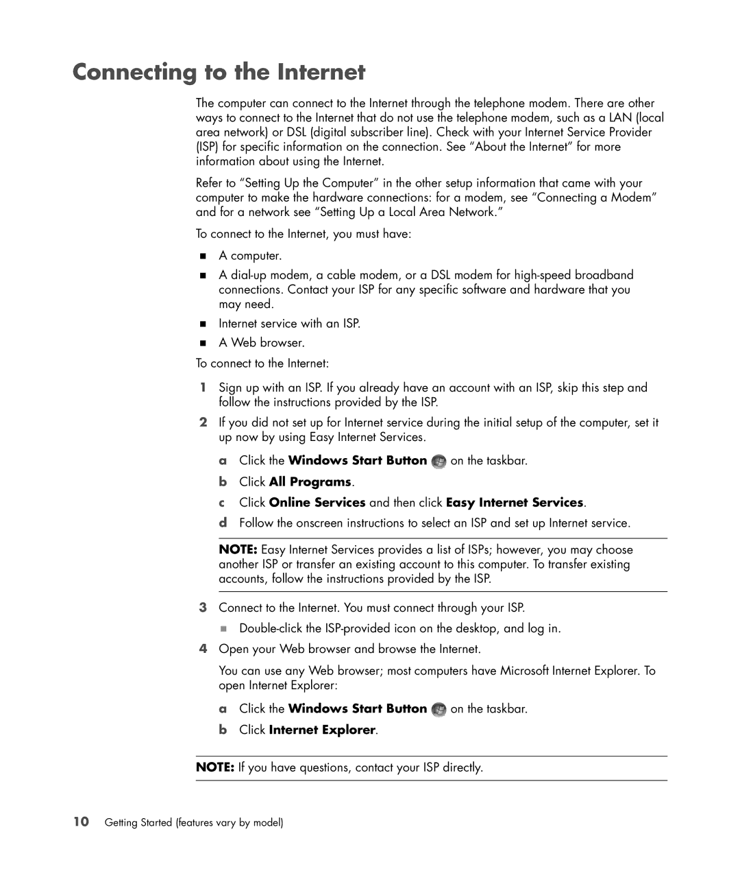 HP SR5558D, SR5618CF, SR5615CF manual Connecting to the Internet, Click Online Services and then click Easy Internet Services 