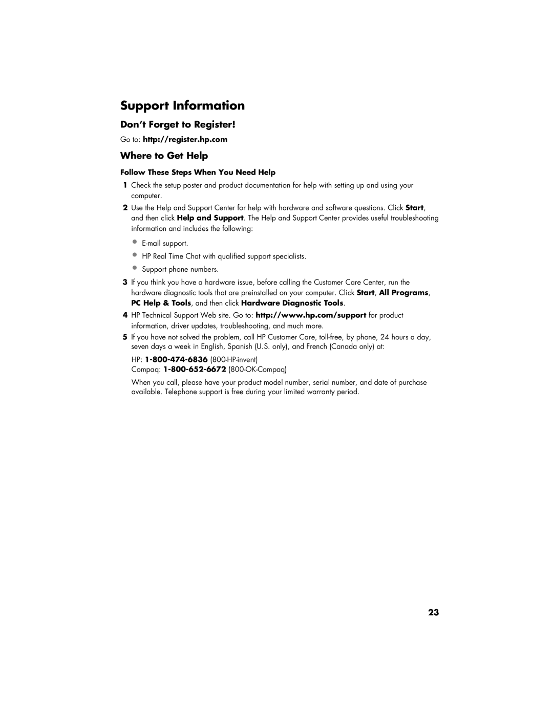 HP S3905F Don’t Forget to Register, Where to Get Help, Go to http//register.hp.com, Follow These Steps When You Need Help 