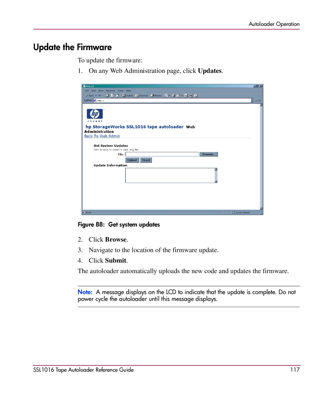 HP SSL1016 manual Update the Firmware, Get system updates 