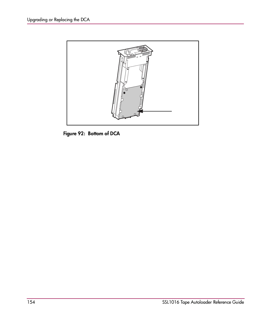 HP SSL1016 manual Bottom of DCA 