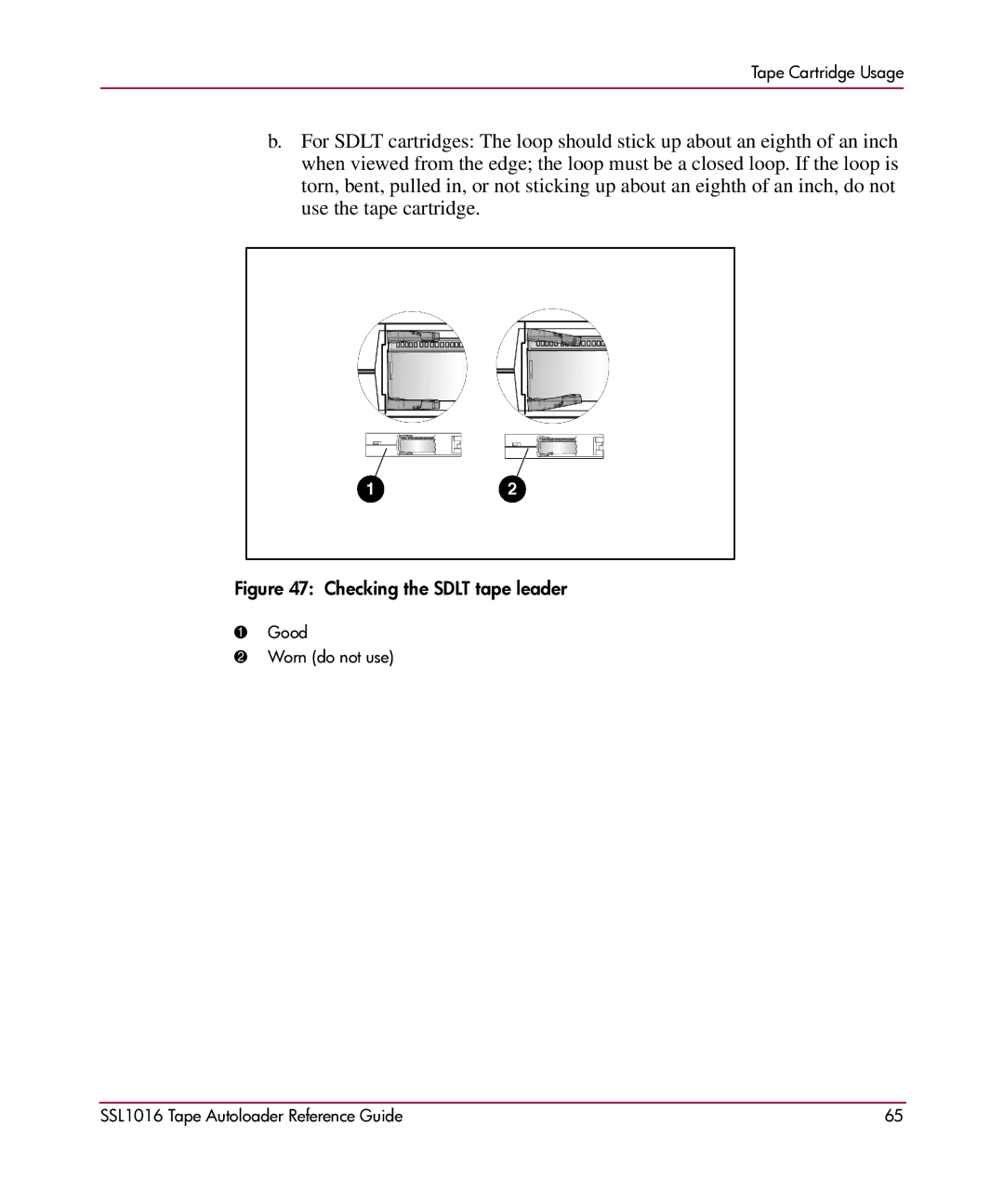 HP SSL1016 manual Checking the Sdlt tape leader 