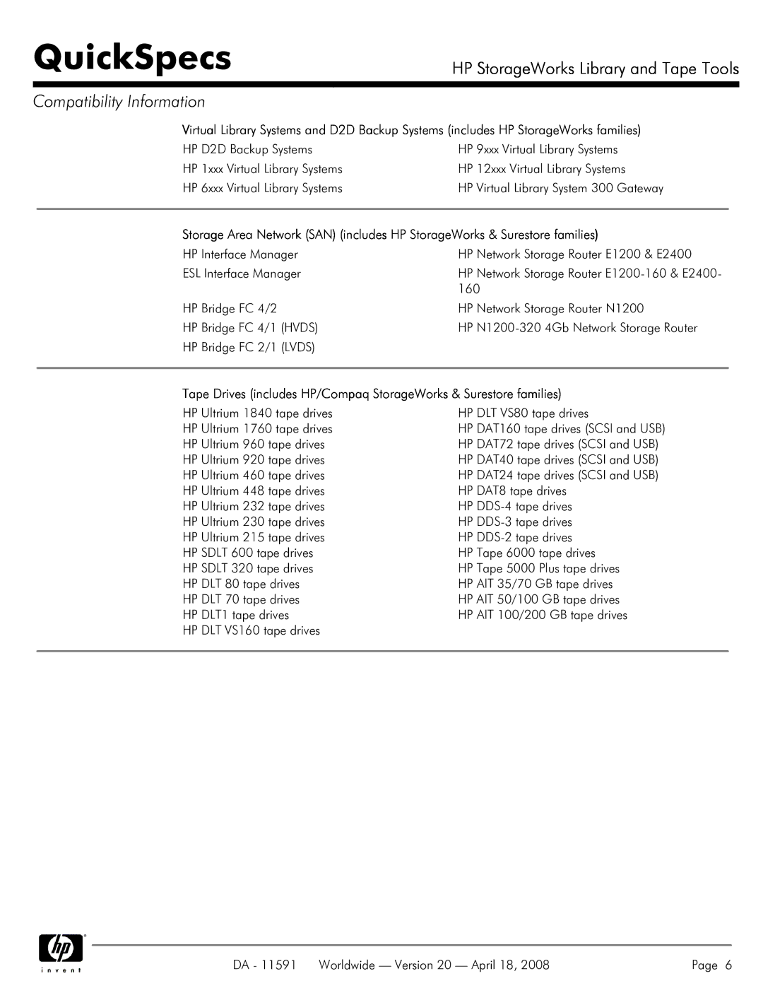 HP SSL1016 manual HP DLT VS160 tape drives HP DLT VS80 tape drives 