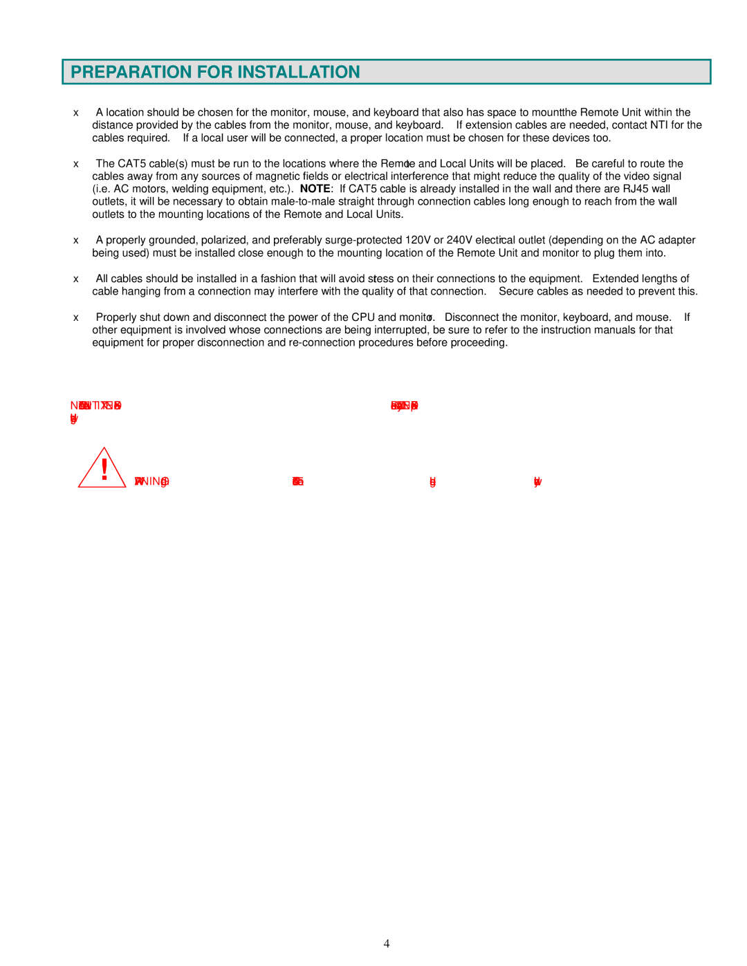 HP ST-C5USBV-300, ST-C5USBVA-300 manual Preparation for Installation 