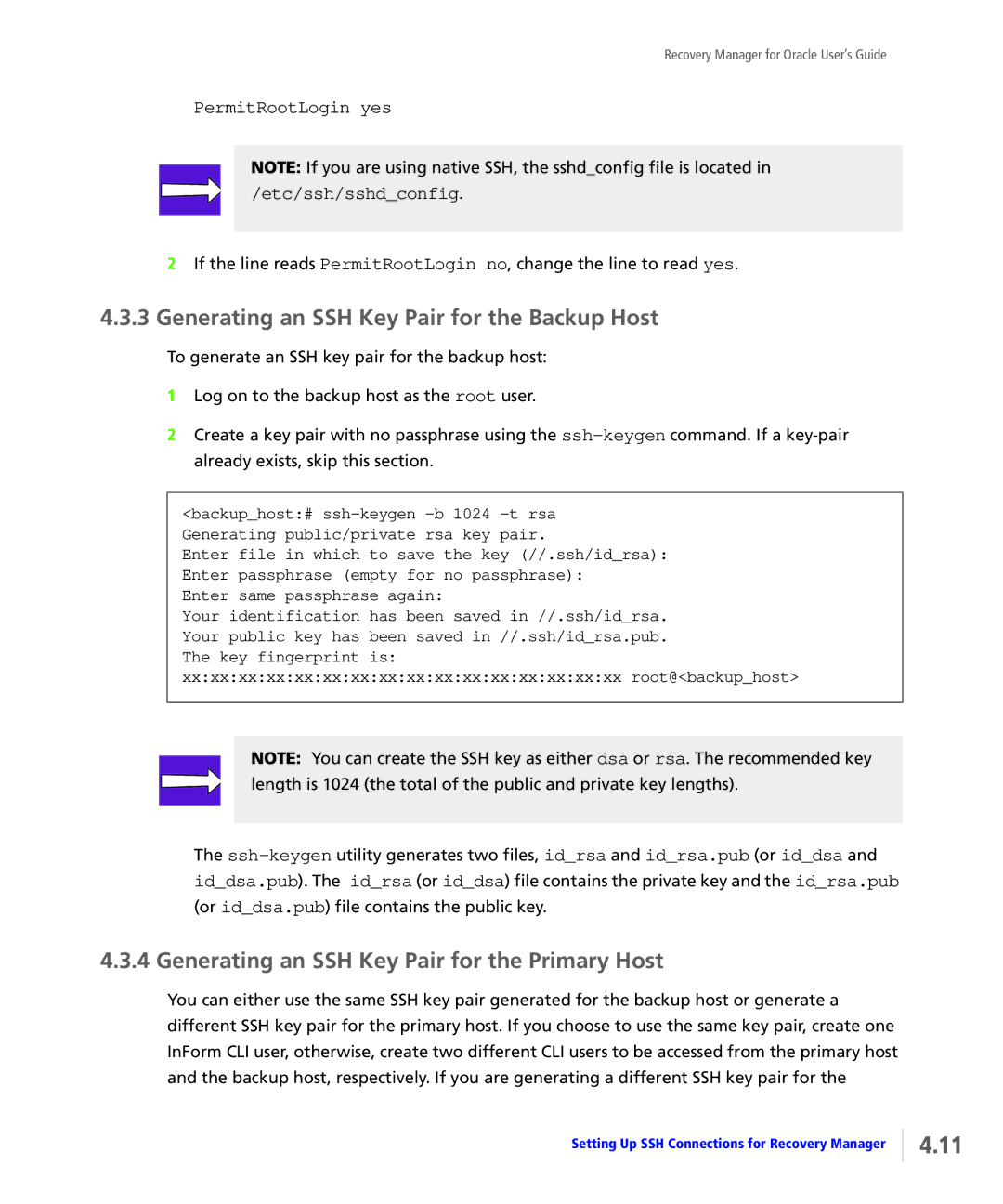 HP StoreServ Application Suite for Oracle Media manual Generating an SSH Key Pair for the Backup Host 