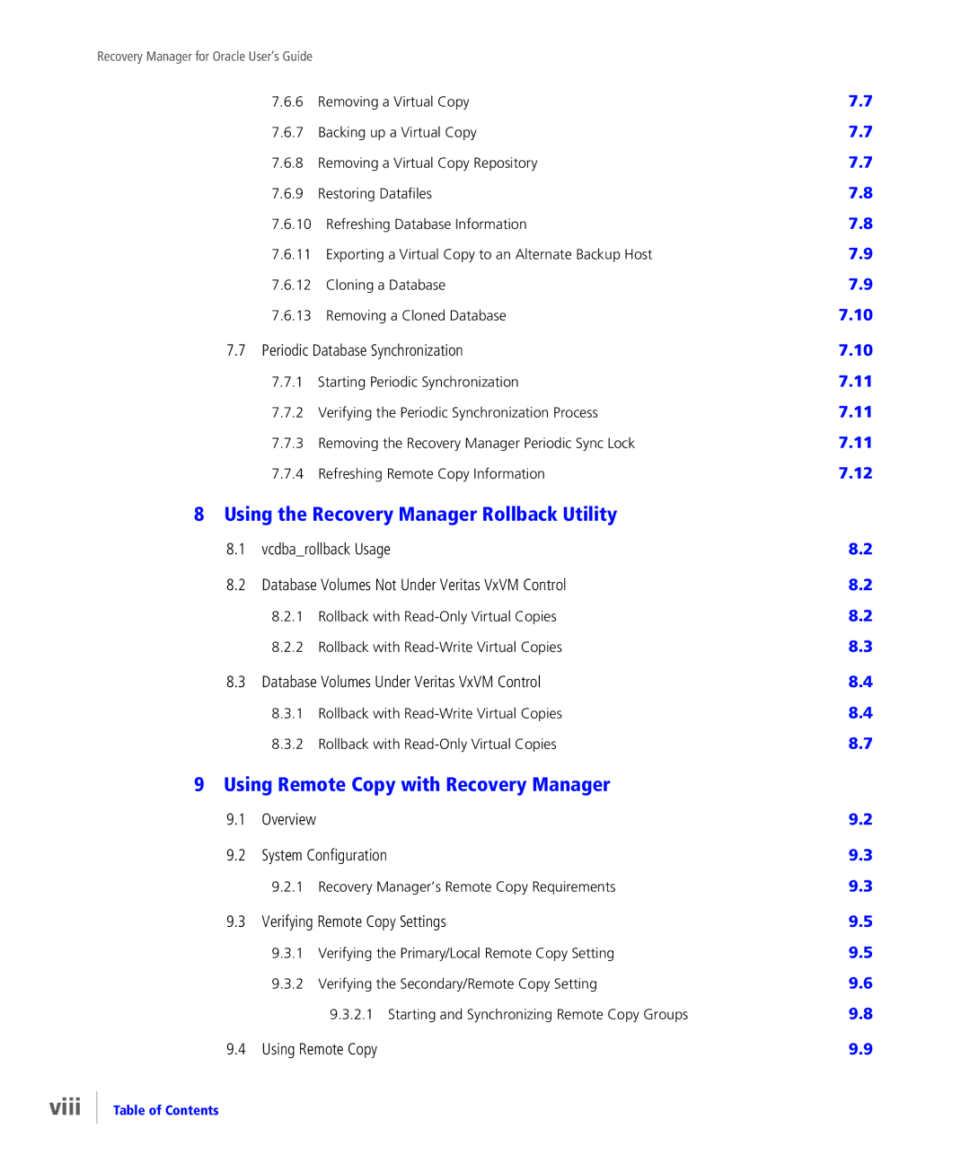 HP StoreServ Application Suite for Oracle Media manual Viii 