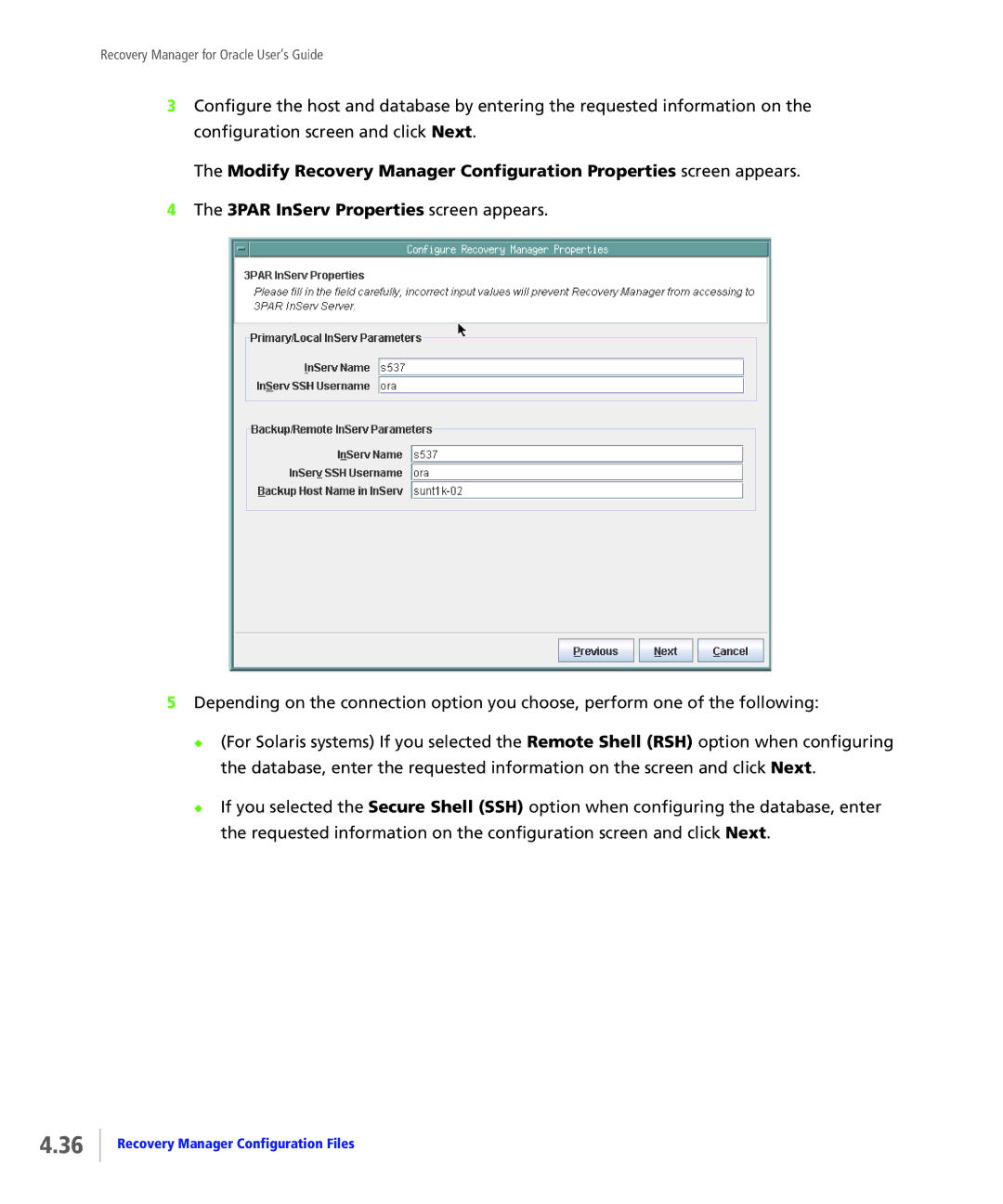 HP StoreServ Application Suite for Oracle Media manual Recovery Manager Configuration Files 