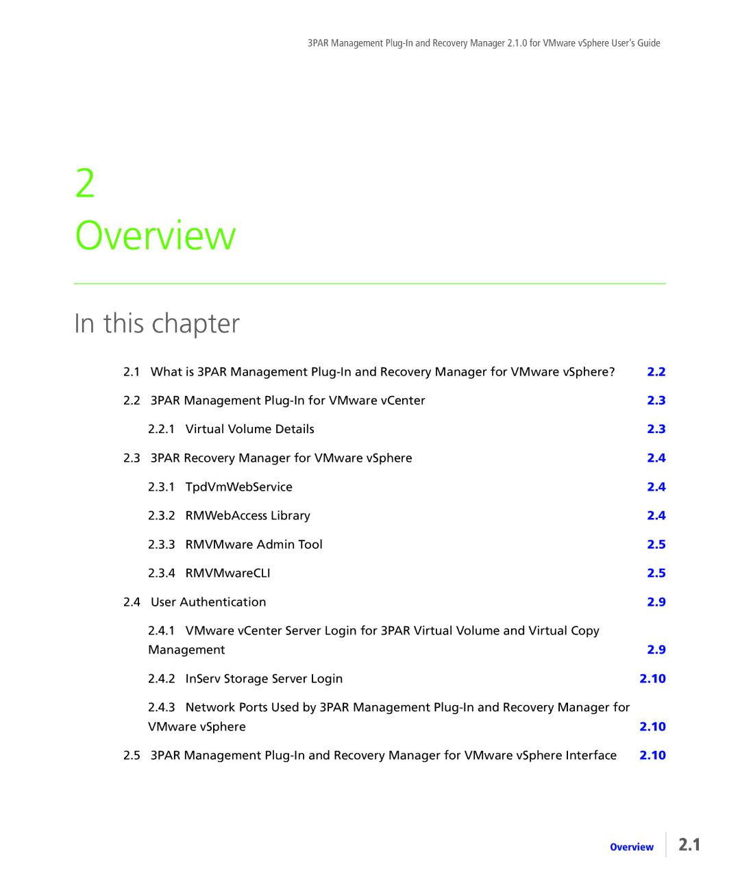 HP StoreServ Application Suite for VMware Media manual Overview 