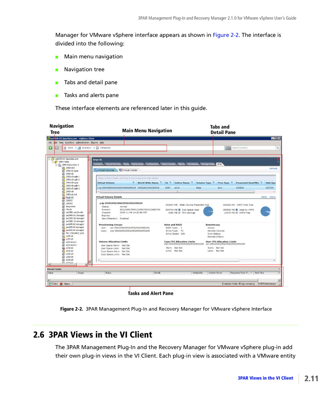 HP StoreServ Application Suite for VMware Media manual 3PAR Views in the VI Client 