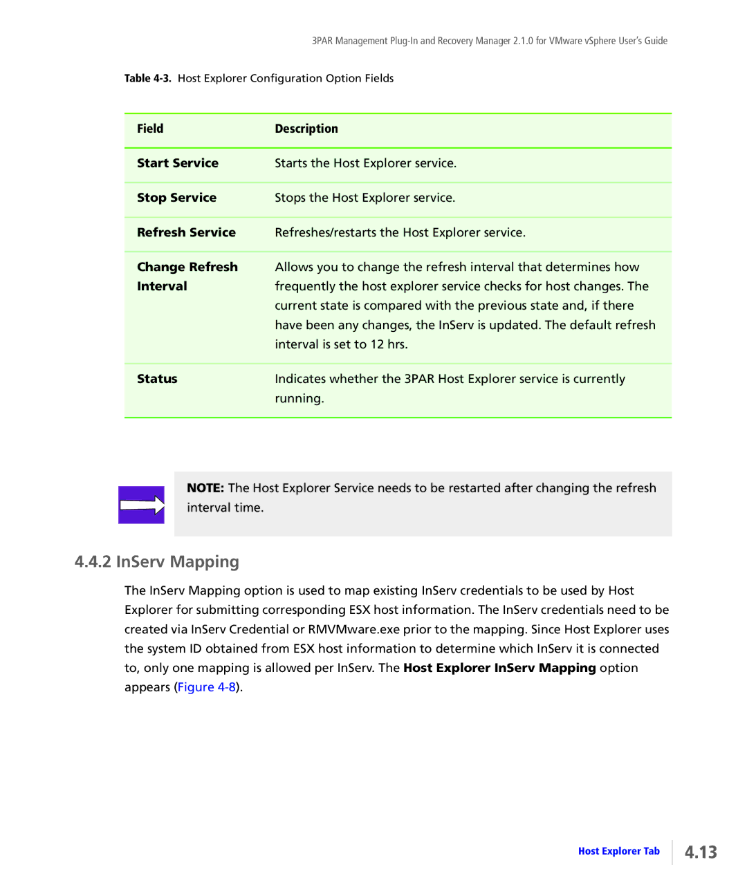 HP StoreServ Application Suite for VMware Media manual InServ Mapping 