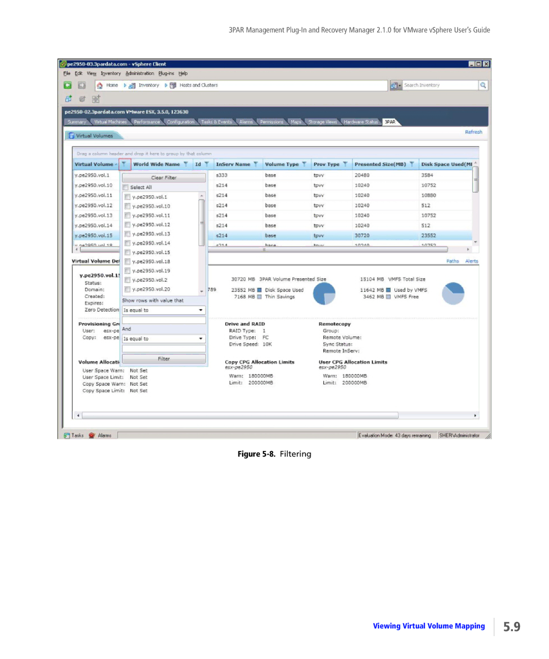 HP StoreServ Application Suite for VMware Media manual Filtering 