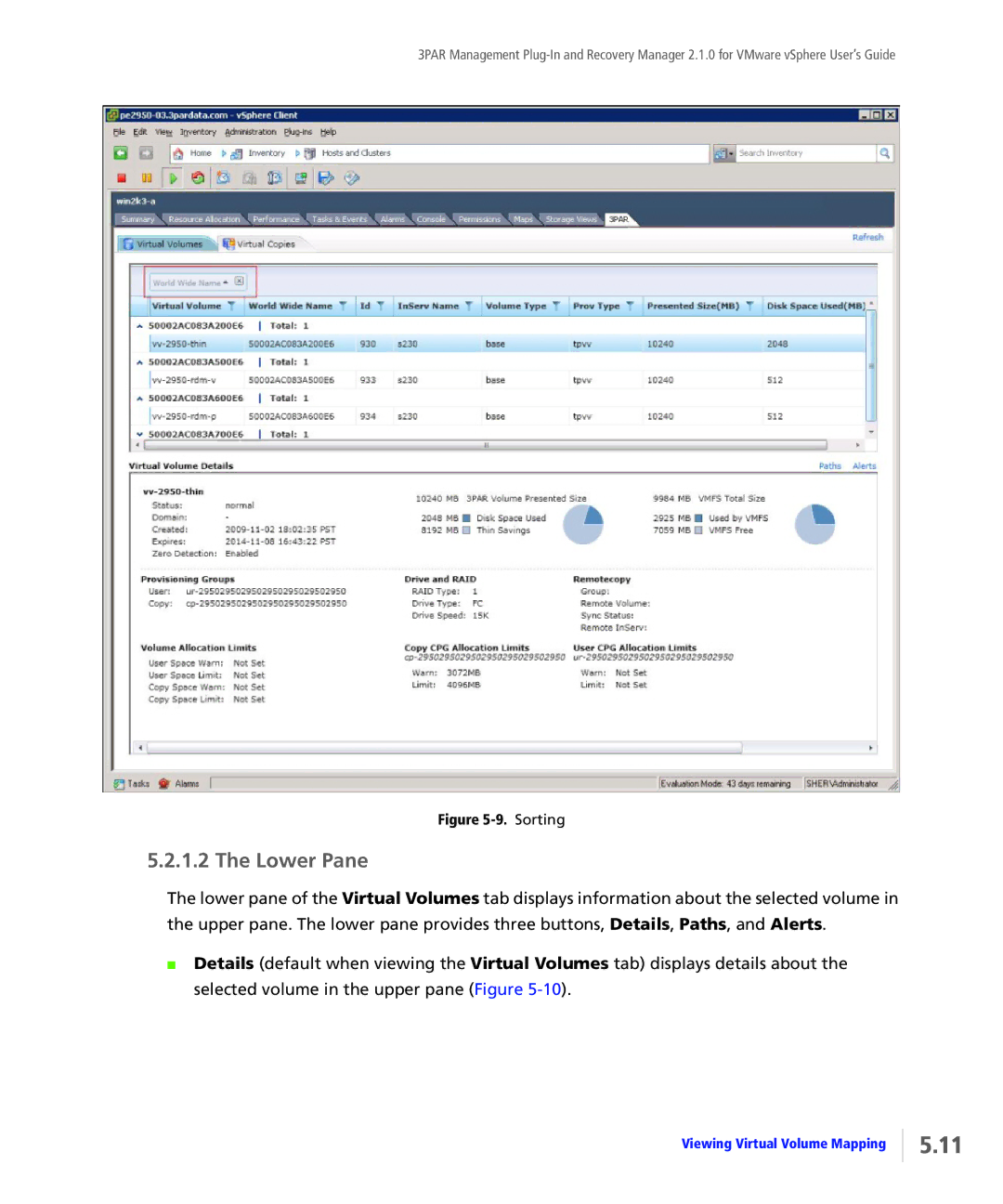 HP StoreServ Application Suite for VMware Media manual Lower Pane 