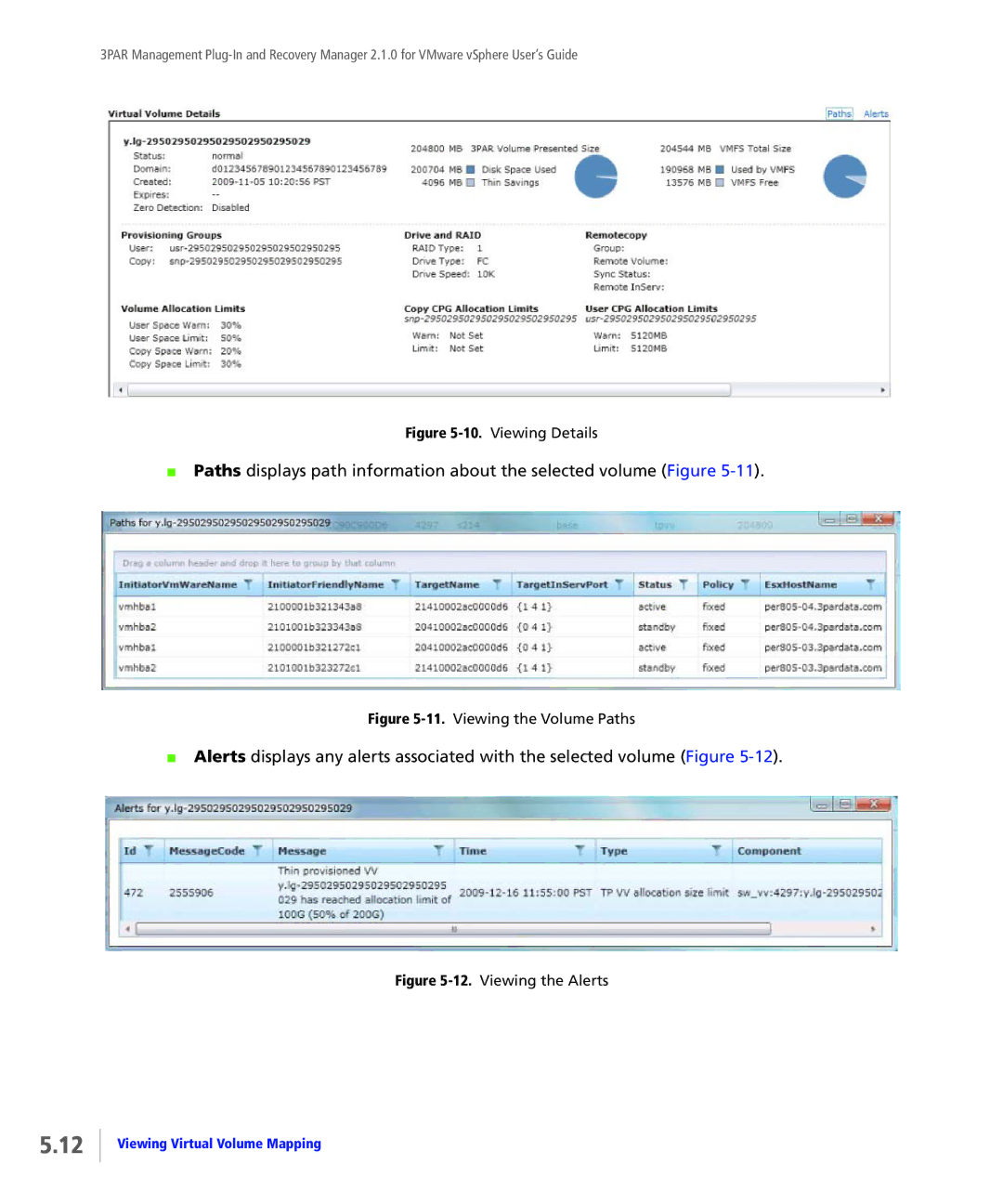 HP StoreServ Application Suite for VMware Media manual Viewing Details 