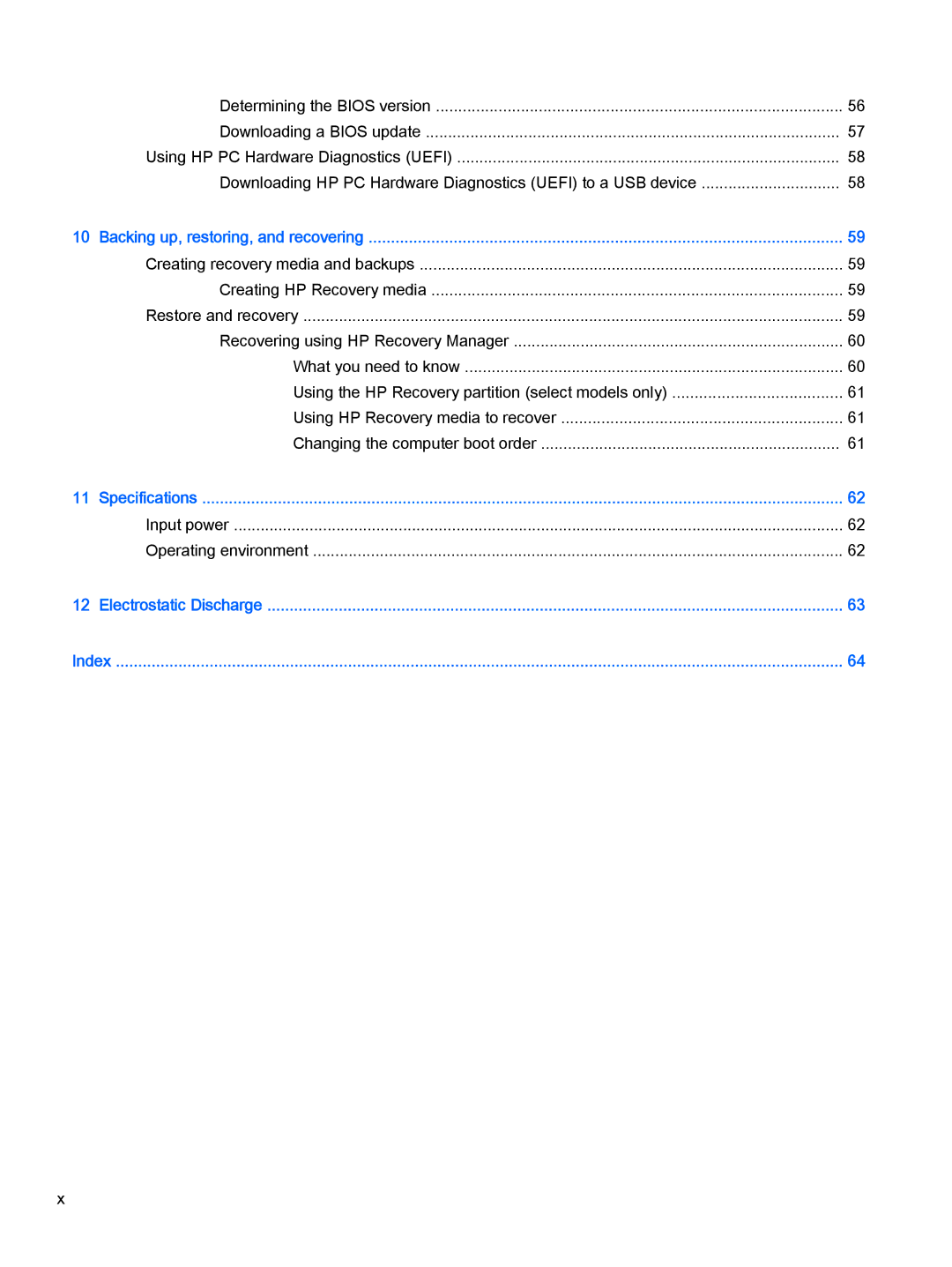 HP Stream - 11-d010wm, Stream - 11-d010nr, Stream - 11-d077nr, Stream - 11-d011wm manual Input power Operating environment 