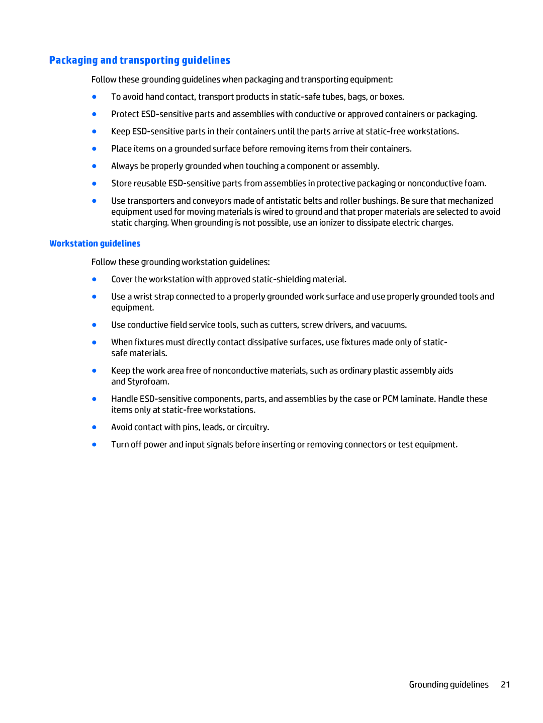 HP Stream - 13-c010nr, Stream - 13-c077nr manual Packaging and transporting guidelines 