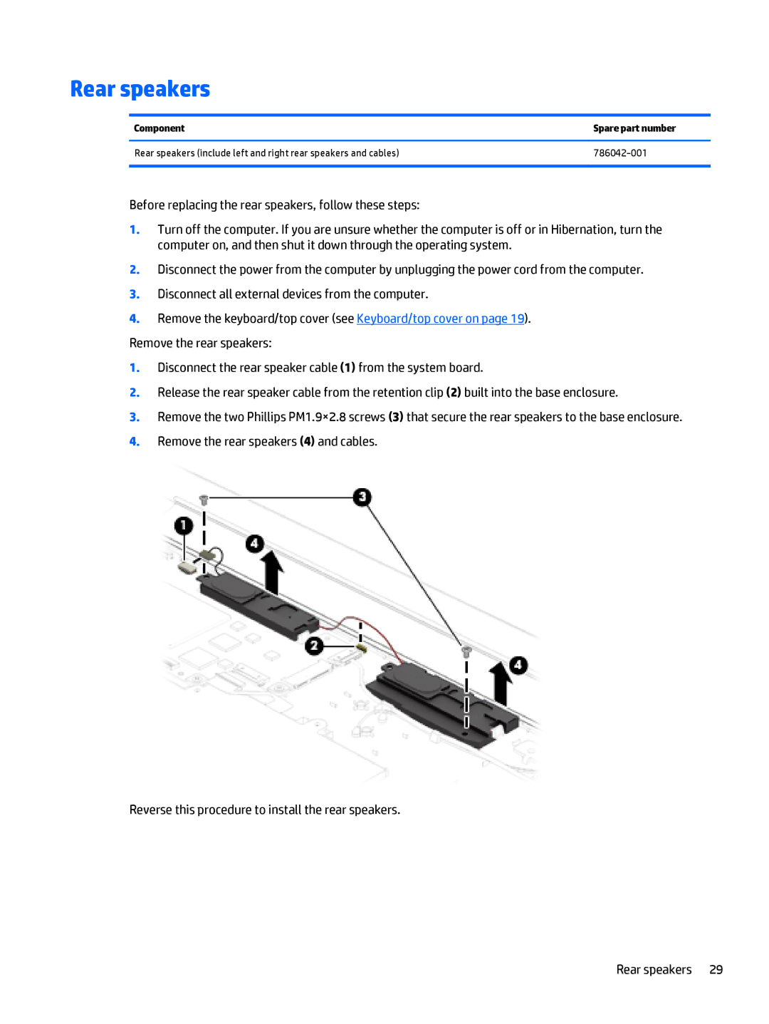 HP Stream - 14-z010ca, Stream - 14-z040wm, Stream - 14-z010nr manual Rear speakers 