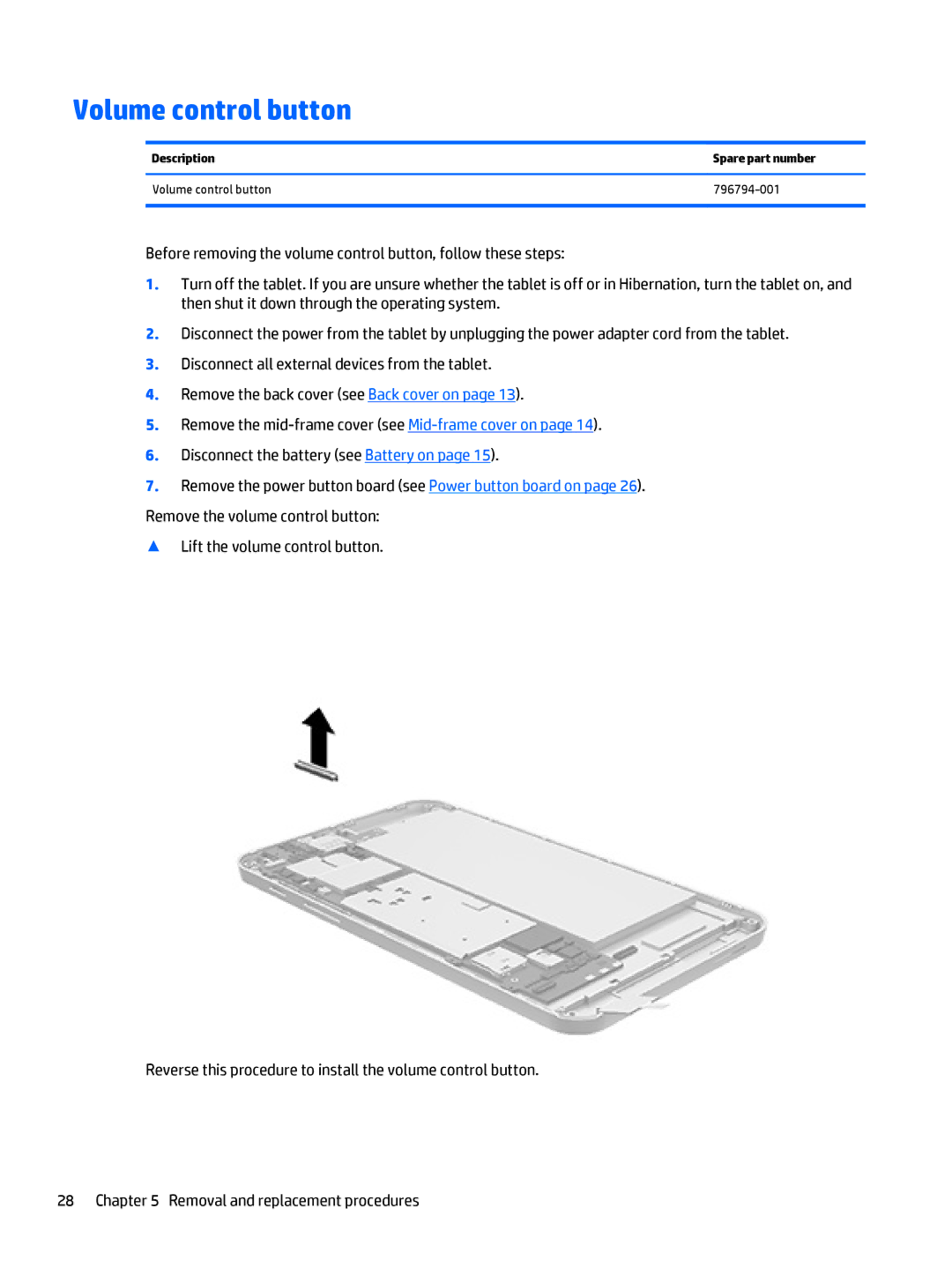 HP Stream 7 - 5709, Stream 7 - 5701 manual Volume control button 