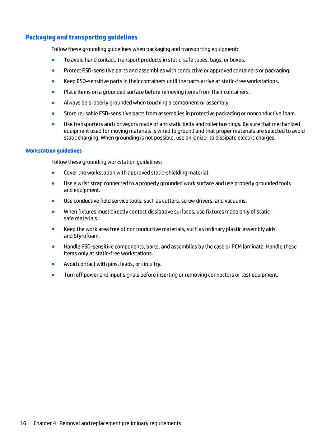 HP Stream 8 - 5909, Stream 8 - 5801 manual Packaging and transporting guidelines 