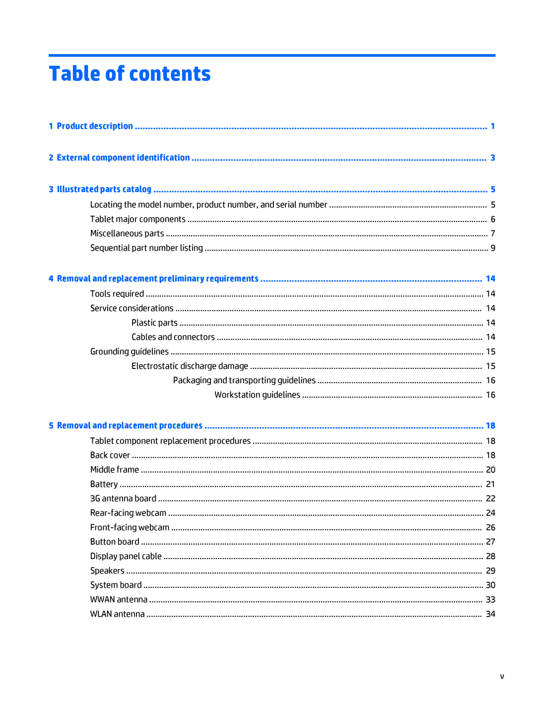 HP Stream 8 - 5801, Stream 8 - 5909 manual Table of contents 