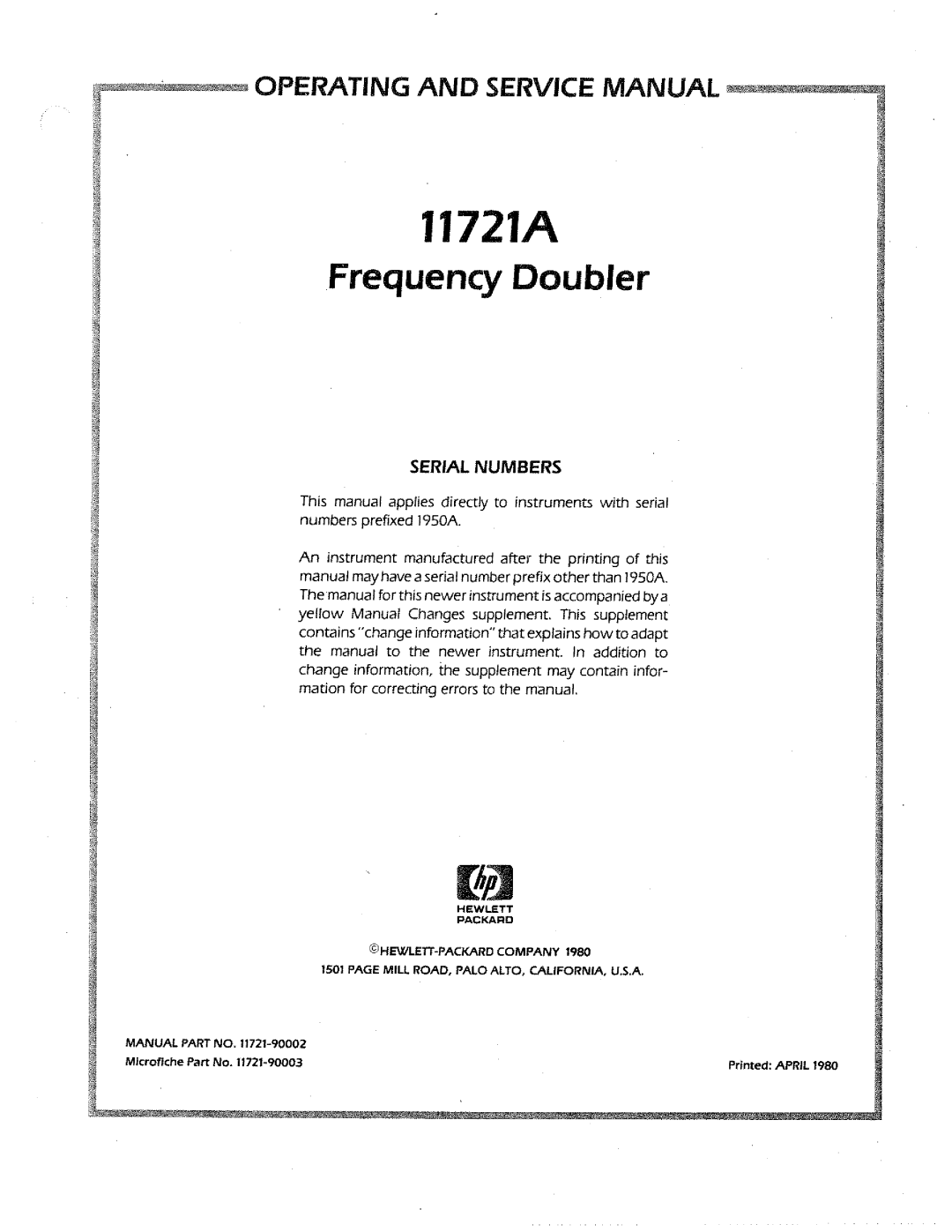 HP Stroller 11721A manual 