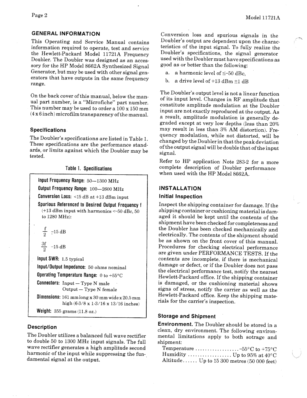 HP Stroller 11721A manual 