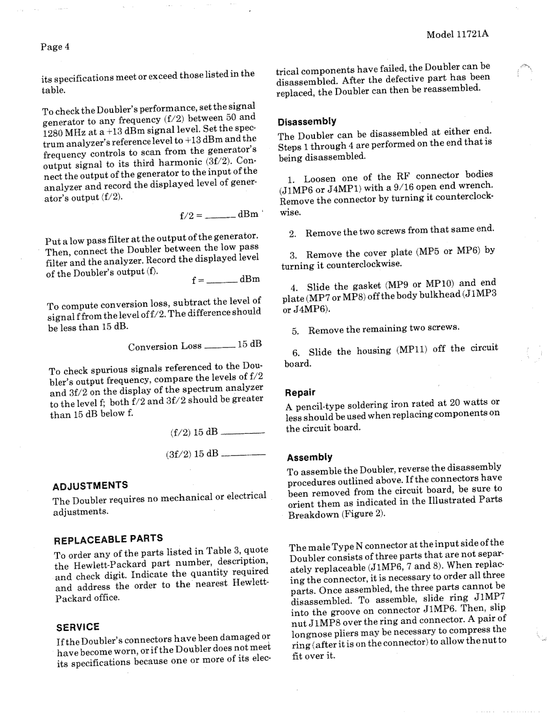 HP Stroller 11721A manual 