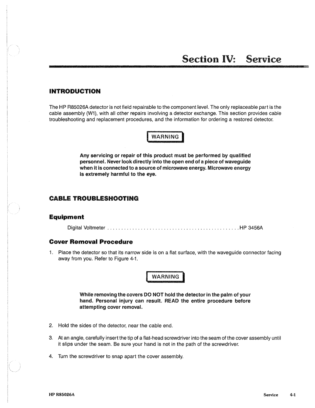 HP Stud Sensor R85026A manual 