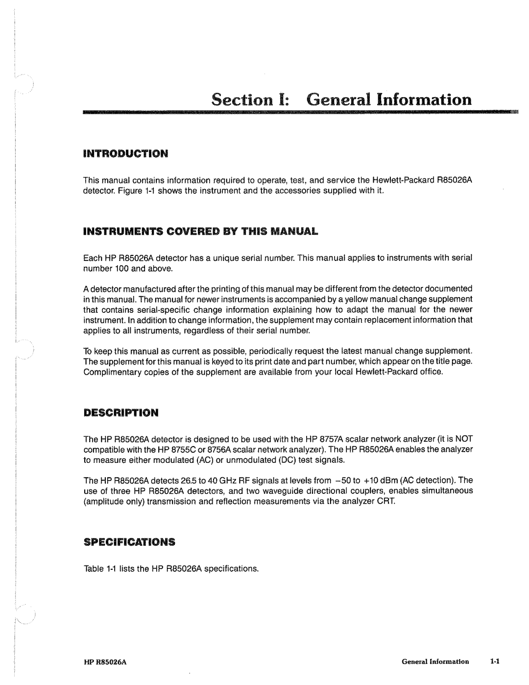 HP Stud Sensor R85026A manual 