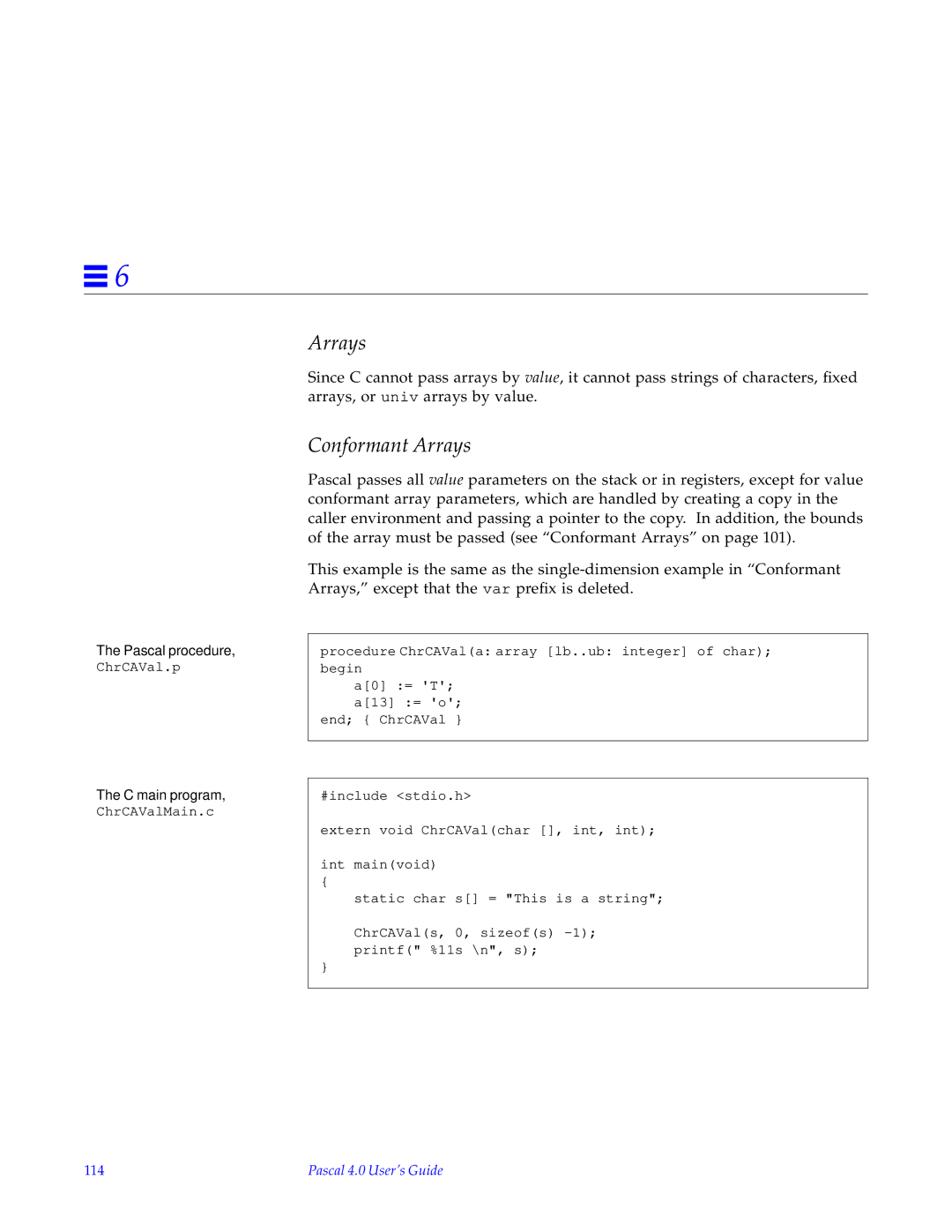 HP SunSoft Pascal 4.0 manual Arrays, 114 