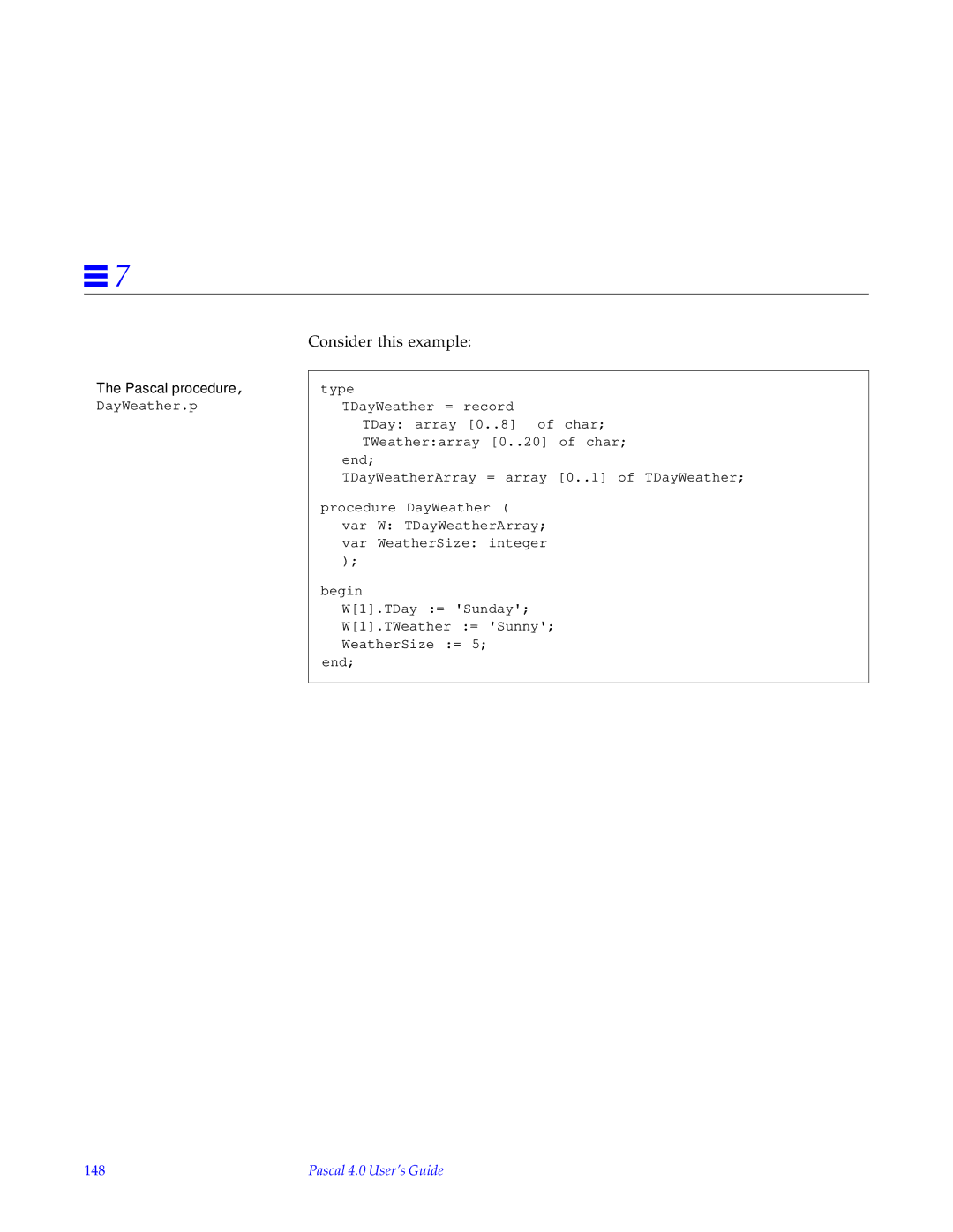 HP SunSoft Pascal 4.0 manual Pascal procedure, 148 